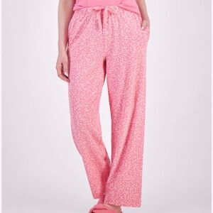 Pink Floral PJ Pants Charter Club Printed Drawstring Pajama Pant Pockets Size S
